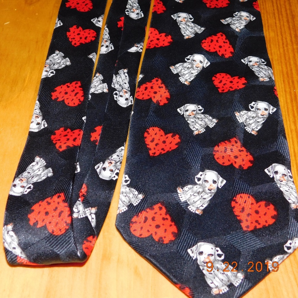 Addiction DALMATIANS & HEARTS MENS NECK TIE valentine perfect